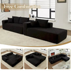 HOOOWOOO Nowoczesna narożna sofa modułowa w stylu minimalistycznym, wykonana z sztruksu, do salonu