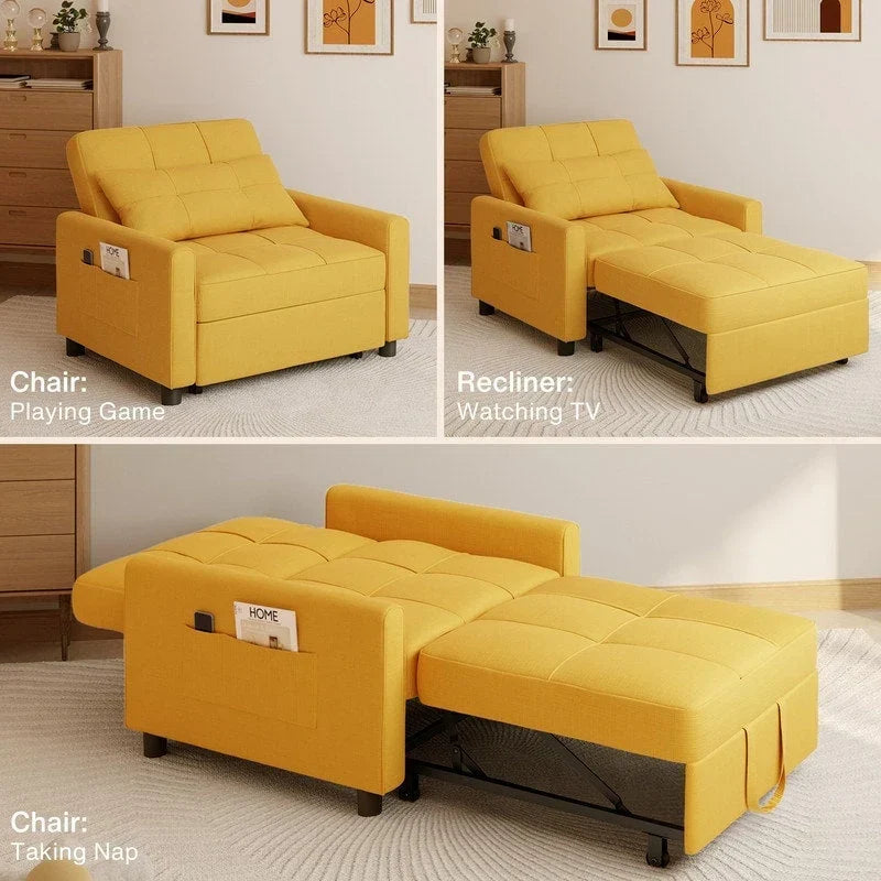 Wielofunkcyjna sofa 3 w 1 z funkcją spania, rozkładany fotel, składane łóżko do salonu