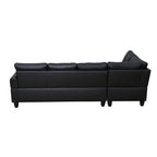 Nowoczesny 3-częściowy zestaw sof z czarnej sztucznej i syntetycznej skóry: Elegancki styl do salonów