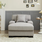 Nowoczesna sofa z funkcją spania typu chaise longue w stylu mid-century, o powiększonych wymiarach, z poduszką