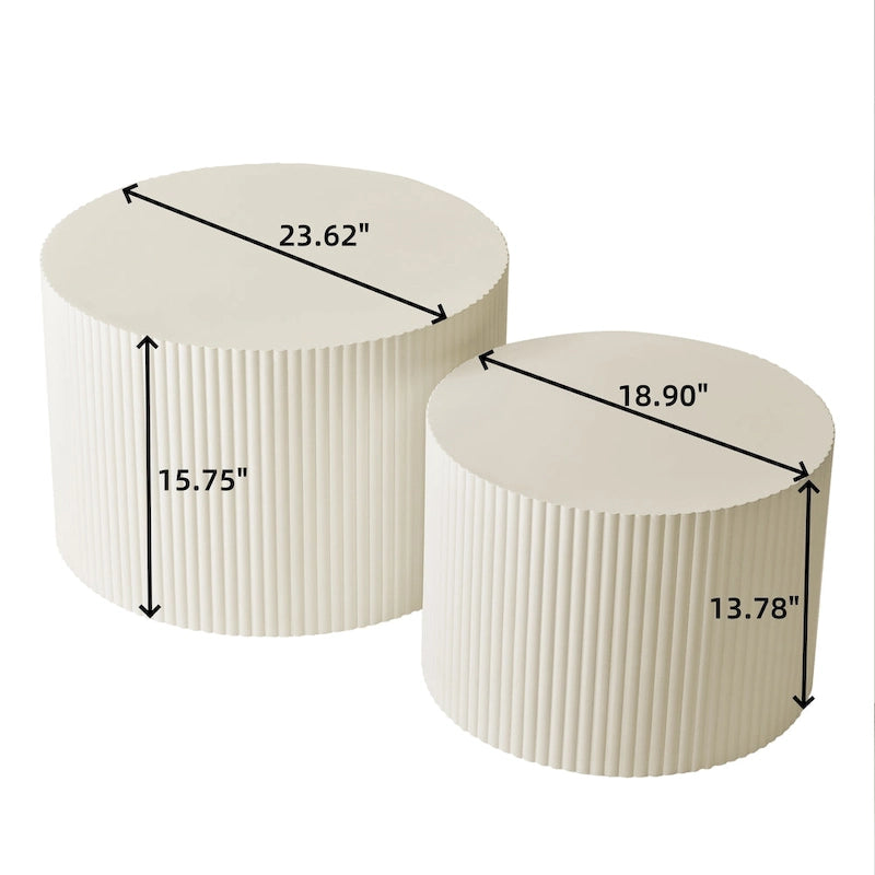 Zestaw 3 wsuwanych stolików kawowych Wave Stripe