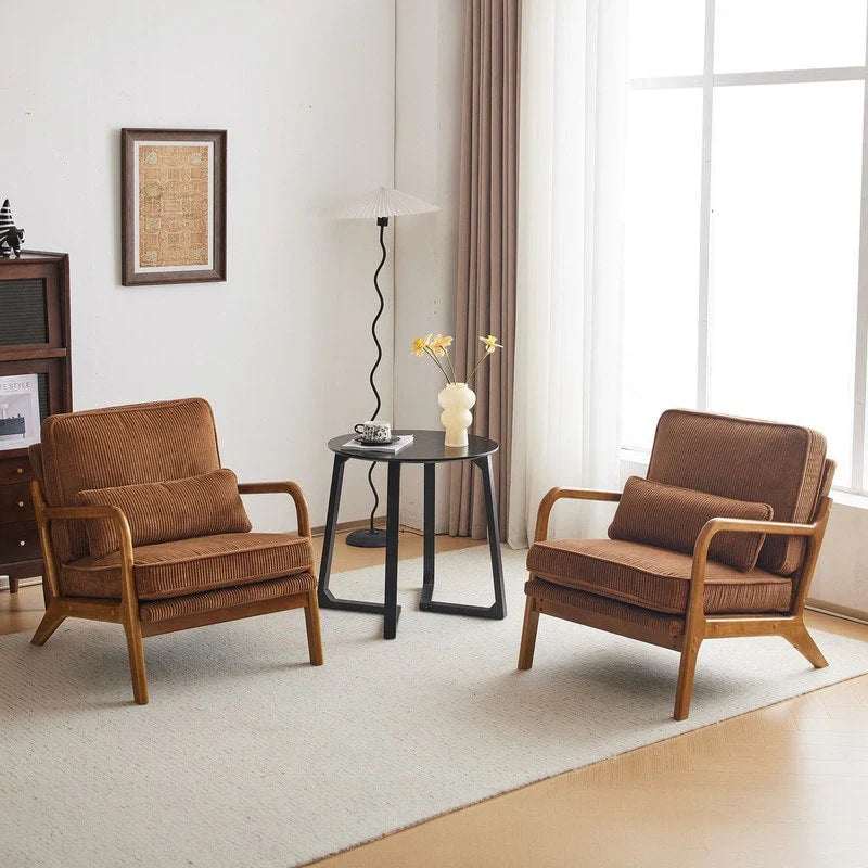 Tapicerowany fotel w stylu Mid-Century Modern