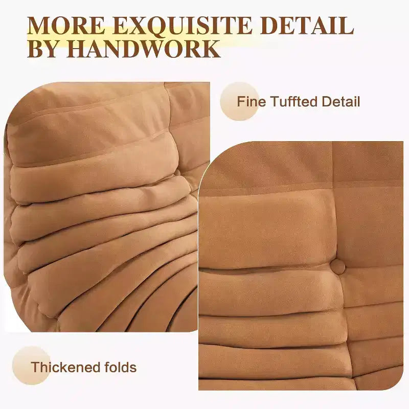 Wielka sofa typu bean bag i otomana, dwuosobowa sofa z zamszowej imitacji, przyjazna dla zwierząt, do salonu i biura