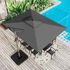 MAISON ARTS 12-stopniowy automatyczny hydrauliczny parasol wspornikowy, aluminiowy słup, obrót o 360 stopni