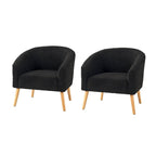 Zestaw 2 foteli Sheila Modern 30 W Boucle z nogami z litego drewna od HULALA HOME