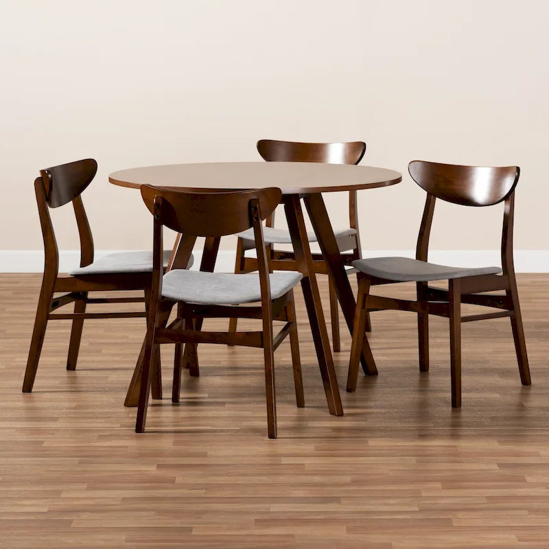 5-częściowy zestaw do jadalni Philip w stylu nowoczesnego mid-century i transitional