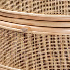 bali & pari Oleta Nowoczesna Szafka Nocna Boho Naturalny Brązowy Rattan 2 Szuflady