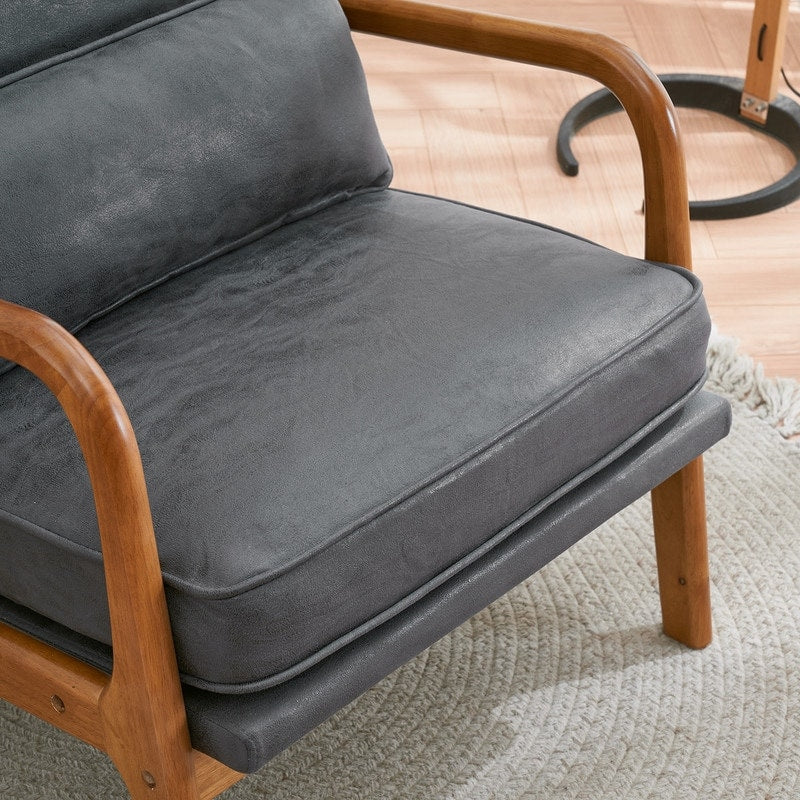 Tapicerowany fotel w stylu Mid-Century Modern