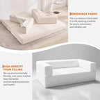 Rozkładana sofa 5 w 1, modułowa kanapa 78,8" z sztruksu z solidną ramą, wielofunkcyjny futon do małych przestrzeni, salonu i pokoju gościnnego