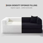 78.7 Szara sofa rozkładana 4 w 1 z tkaniny sztruksowej, składana dwuosobowa sofa podłogowa futon z poduszkami (bez montażu)