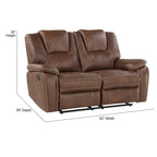 Dwuosobowa sofa rozkładana ręcznie Steve Silver Kameryn ze skóry ekologicznej