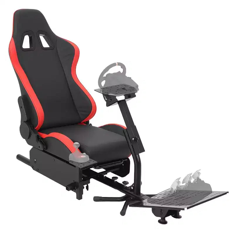 Składany kokpit do symulatora wyścigowego, regulowany stojak na kierownicę do G29/G920/G923, kompatybilny z Thrustmaster, Fanatec, Hori, Mad Catz, z regulacją kąta nachylenia pedałów