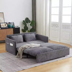 64,5-calowa rozkładana sofa 3 w 1 z sztruksu z funkcją spania