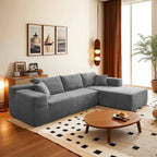 HOOOWOOO Nowoczesna narożna sofa modułowa w stylu minimalistycznym, wykonana z sztruksu, do salonu