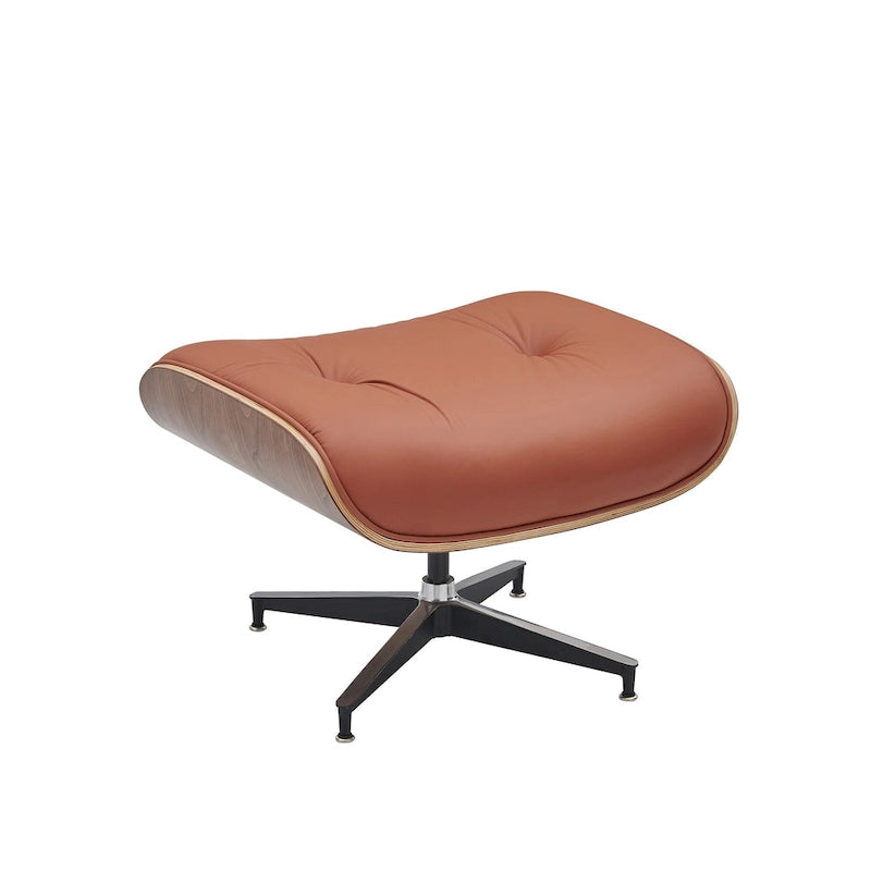 Skórzany fotel wypoczynkowy typu lounge w stylu Mid-Century Modern z funkcją rozkładania