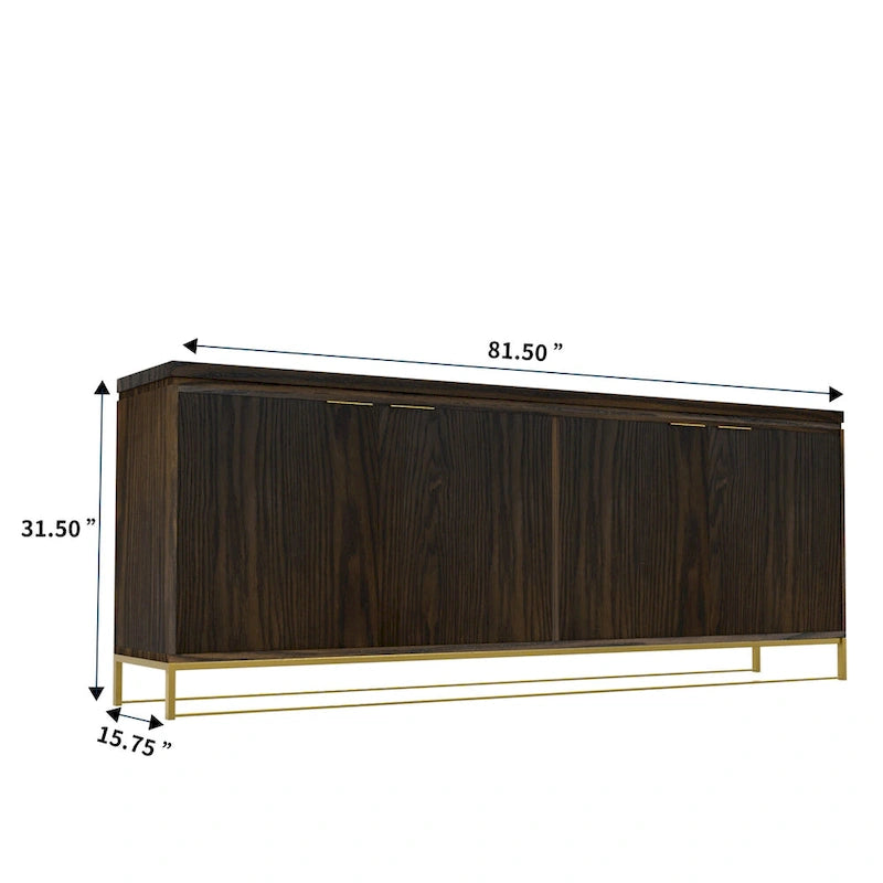 Drewniana 4-drzwiowa szafka ozdobna Clihome Furniture