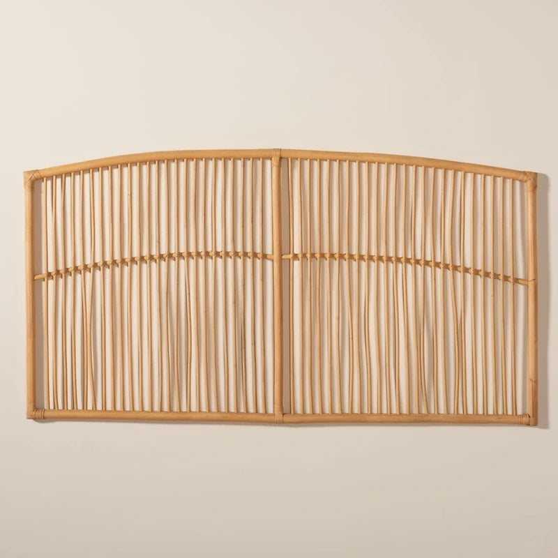 Malvina Nowoczesne Boho Nasuwane na Ścianę Łóżko z Rattanem – Queen Size