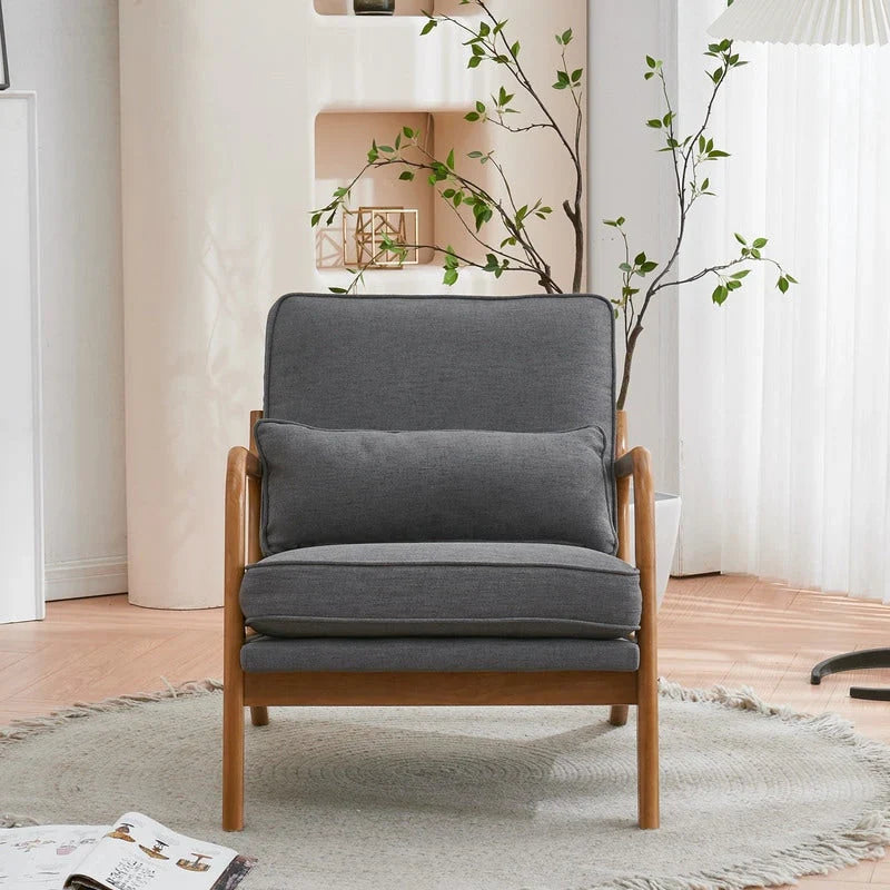 Tapicerowany fotel w stylu Mid-Century Modern