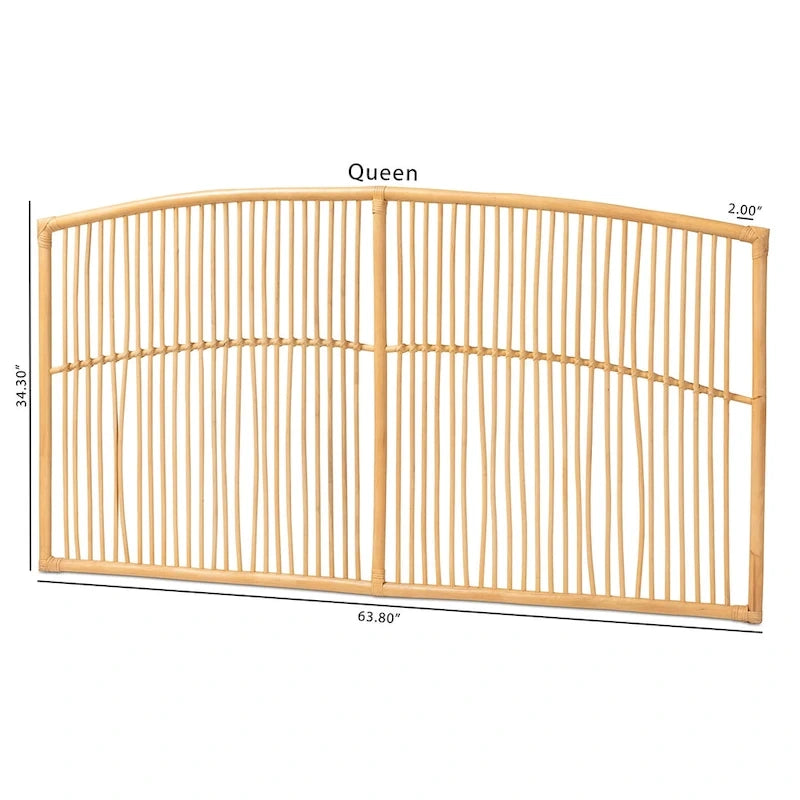 Malvina Nowoczesne Boho Nasuwane na Ścianę Łóżko z Rattanem – Queen Size