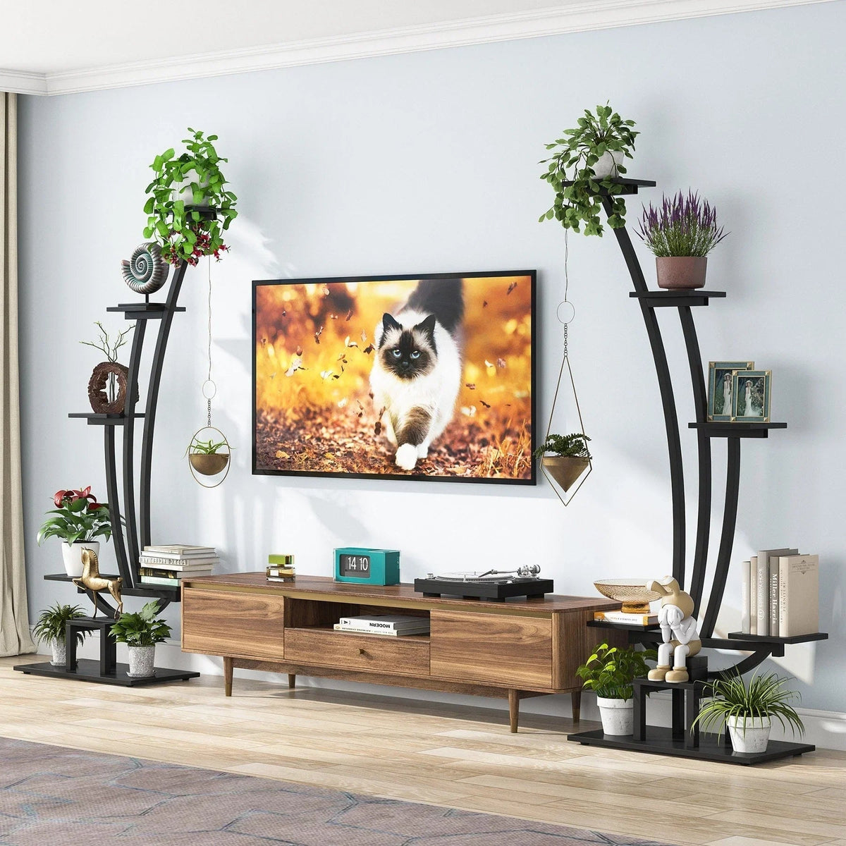 Stojak na rośliny doniczkowe, 6-poziomowy kwietnik do domu i ogrodu – zestaw 2 szt.