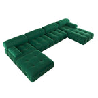 138 Modułowa sofa narożna z funkcją spania, minimalistyczna sofa w kształcie litery U wykonana z weluru