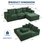 108 Nowoczesna sofa, 3-osobowa sofa tapicerowana w kształcie litery L z poduszkami, sofa z głębokim siedziskiem, bez konieczności montażu