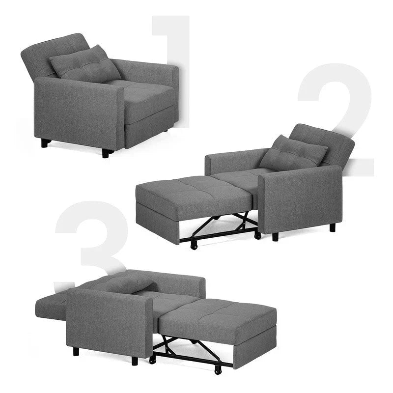 Wielofunkcyjna sofa 3 w 1 z funkcją spania, rozkładany fotel, składane łóżko do salonu