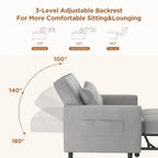 Wielofunkcyjna sofa 3 w 1 z funkcją spania, rozkładany fotel, składane łóżko do salonu