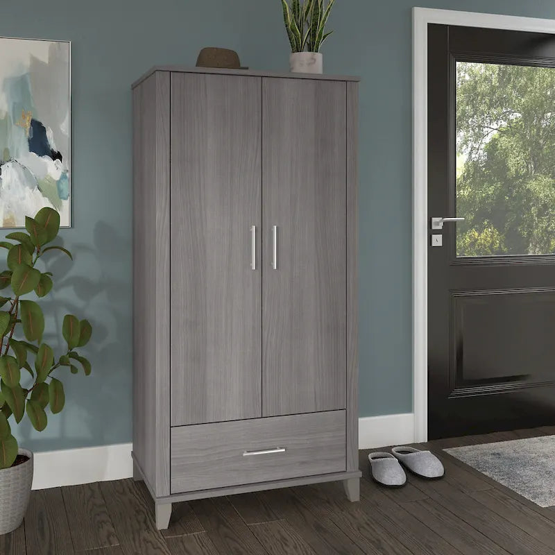 Wysoka szafka do przedpokoju Somerset z drzwiczkami i szufladą marki Bush Furniture