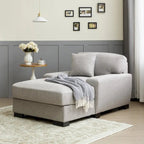 Nowoczesna sofa z funkcją spania typu chaise longue w stylu mid-century, o powiększonych wymiarach, z poduszką