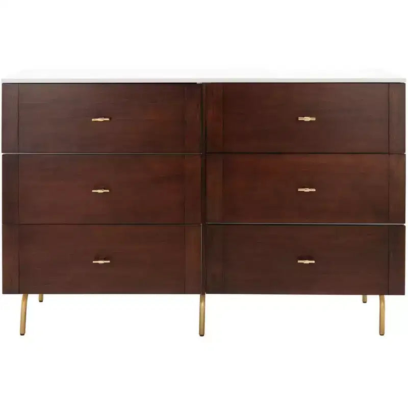 Komoda Genevieve 6 szuflad - DRS5002 - Orzech/Biały - Safavieh