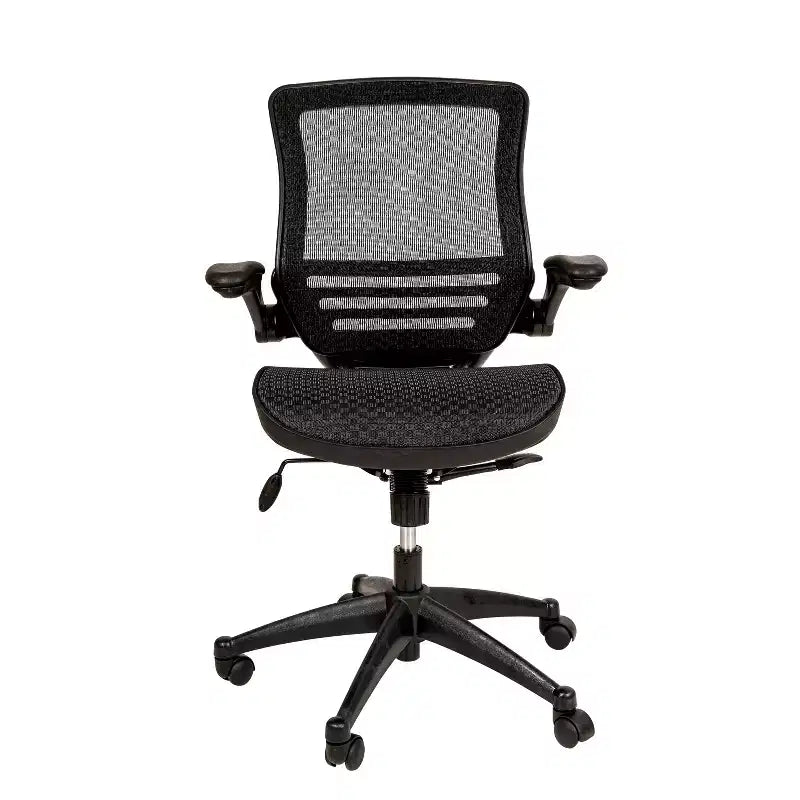 Obrotowe krzesło biurowe gabinetowe Flash Furniture z przezroczystej siatki, z zagłówkiem do połowy pleców i podnoszonymi podłokietnikami