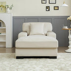 Nowoczesna sofa z funkcją spania typu chaise longue w stylu mid-century, o powiększonych wymiarach, z poduszką