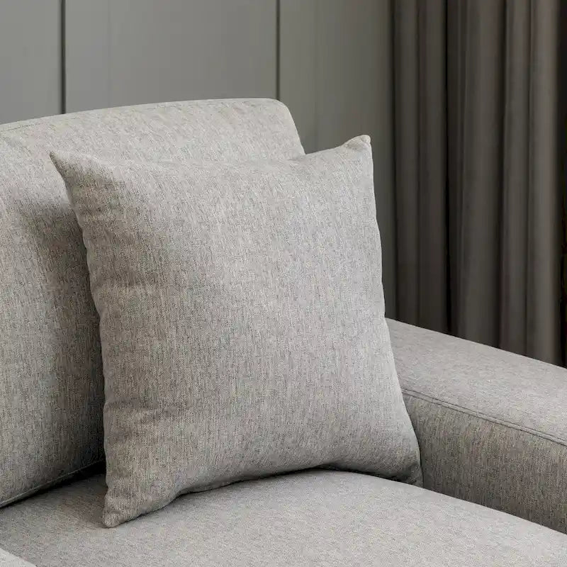 Nowoczesna sofa z funkcją spania typu chaise longue w stylu mid-century, o powiększonych wymiarach, z poduszką