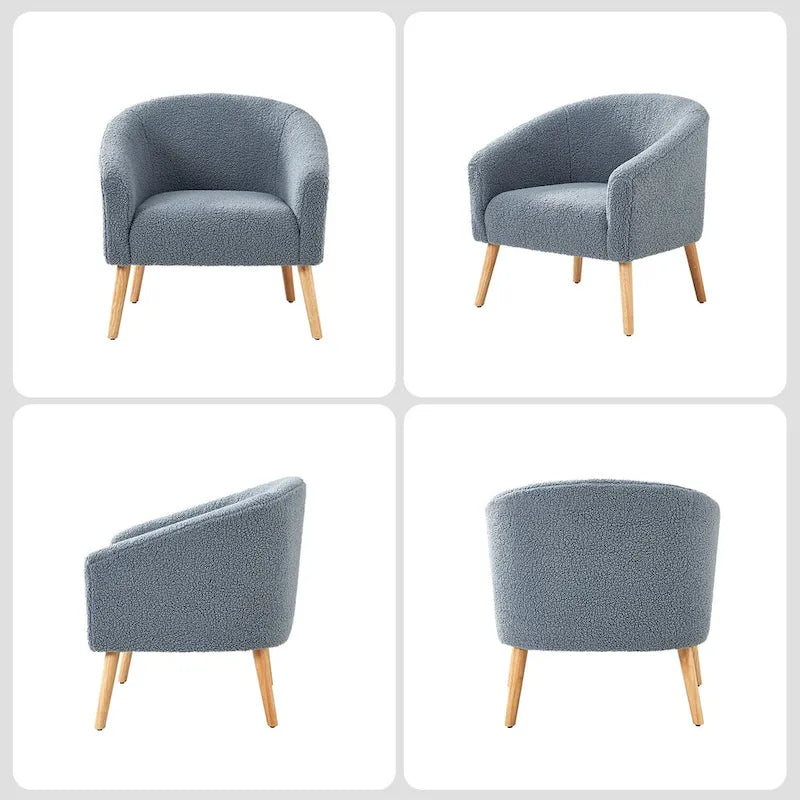 Zestaw 2 foteli Sheila Modern 30 W Boucle z nogami z litego drewna od HULALA HOME