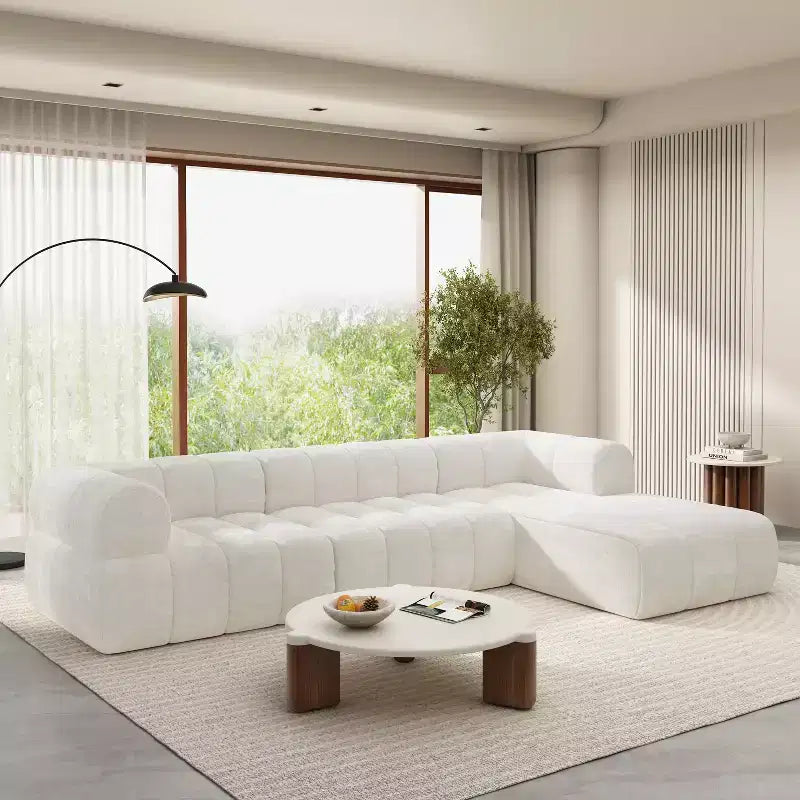 Sofa modułowa w kształcie litery L Christopher Knight Home Keri 122 w stylu nowoczesnym, z pianki o wysokiej gęstości, z niskim oparciem