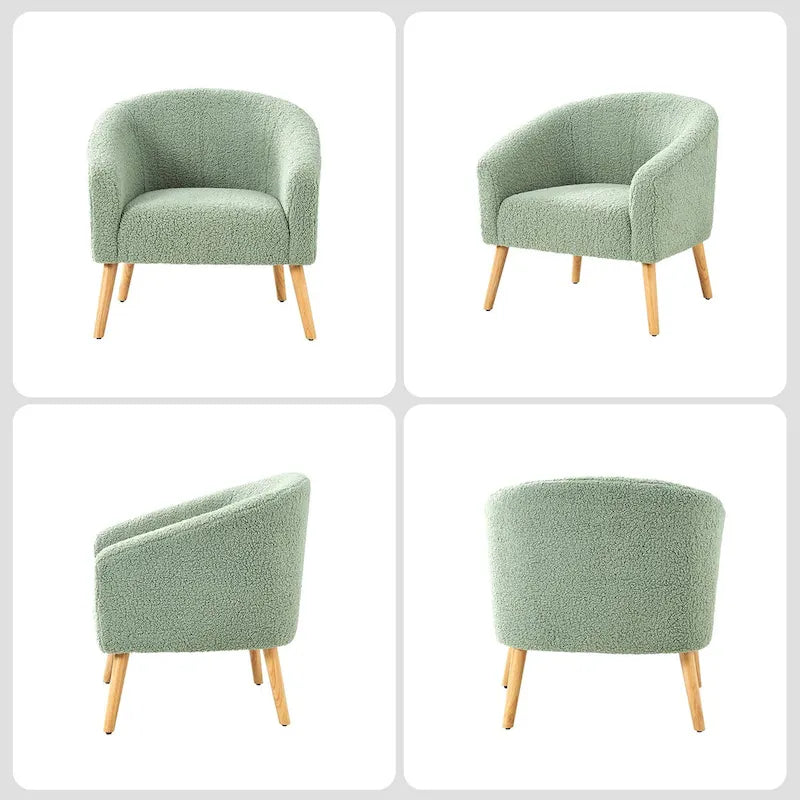 Zestaw 2 foteli Sheila Modern 30 W Boucle z nogami z litego drewna od HULALA HOME