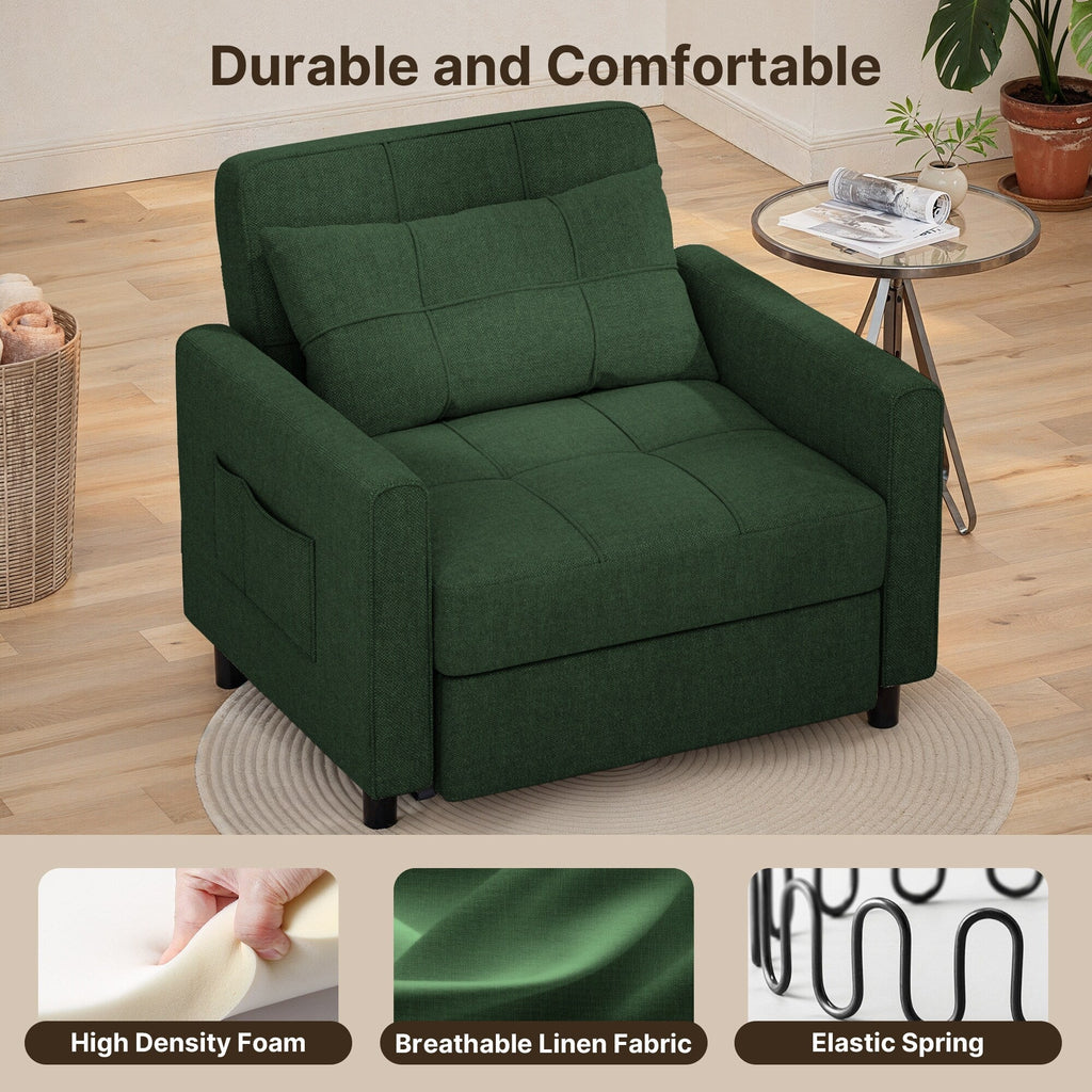 Wielofunkcyjna sofa 3 w 1 z funkcją spania, rozkładany fotel, składane łóżko do salonu