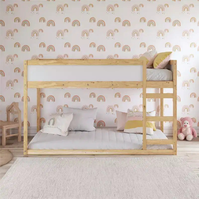 Łóżko dziecięce Max & Finn Saffiano 3 w 1, Naturalne/Białe