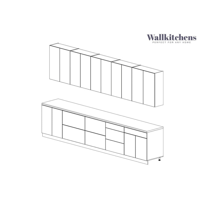 Kuchnia Signature Collection Biały połysk Podstawa koloru Rozmiar 13Ft szerokości - 153x24