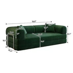 FurnitureR Rozkładana sofa z zestawem stolika bocznego na kółkach, Nowoczesna sofa sztruksowa z ruchomym stolikiem na przekąski do salonu, mieszkania, małej przestrzeni