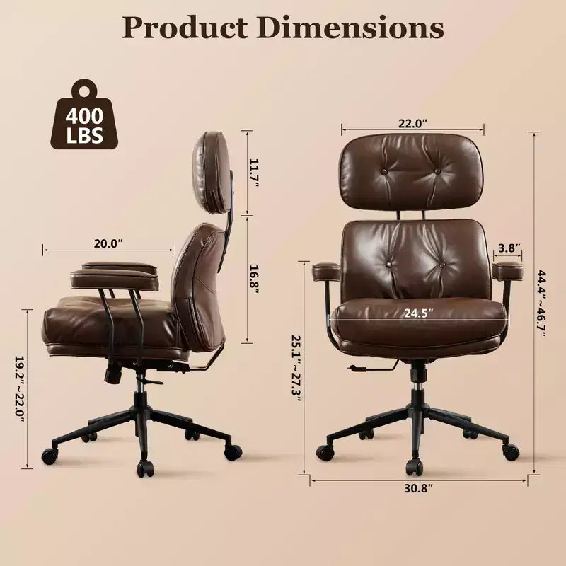 HOMLUX Wysokie krzesło biurowe z funkcją odchylania, ergonomiczne krzesło biurkowe z wygodnym podparciem lędźwi i karku