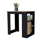 FM FURNITURE Wyspa kuchenna Arial z melaminy, czarny/naturalny dąb