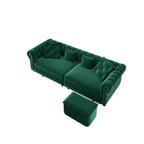 Rozkładana sofa 3 w 1 Whisen Velvet typu king-size z ruchomym podnóżkiem i pikowanym wzorem