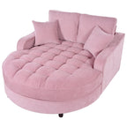 Sofa rozkładana typu chaise longue z chenille, tapicerowana sofa z pikowanym oparciem i 2 zdejmowanymi poduszkami do salonu