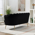 Mała dwuosobowa sofa do pokoju ze złotymi metalowymi nogami - 2 miejsca