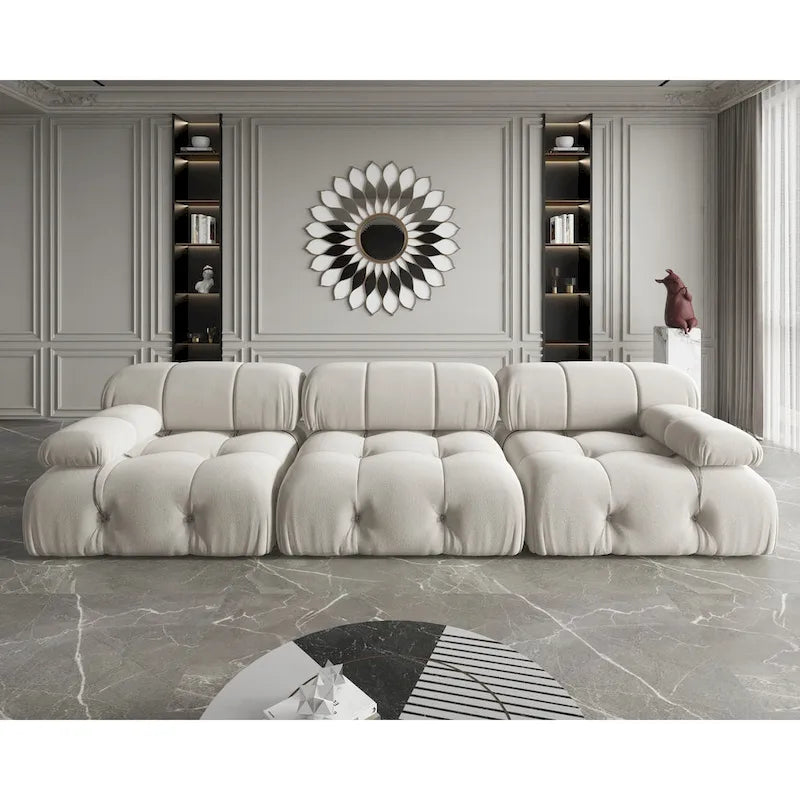 Modułowa sofa 3-osobowa z aksamitu z możliwością zmiany układu