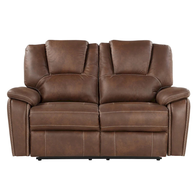 Dwuosobowa sofa rozkładana ręcznie Steve Silver Kameryn ze skóry ekologicznej