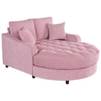 Sofa rozkładana typu chaise longue z chenille, tapicerowana sofa z pikowanym oparciem i 2 zdejmowanymi poduszkami do salonu