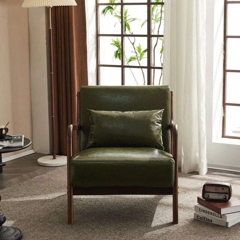 Tapicerowany fotel w stylu Mid-Century Modern